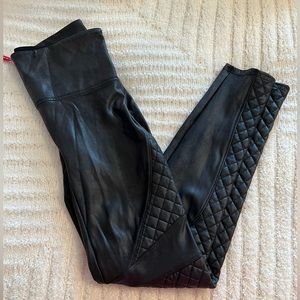 Spanx quilted leather leggings